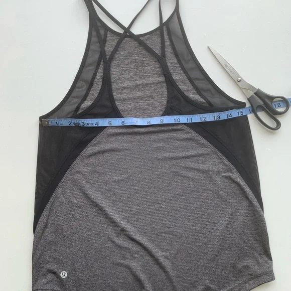 Lululemon Run Off Route Sheer Tank Top Racerback Crisscross Strappy Back Black 8 - Picture 15 of 15